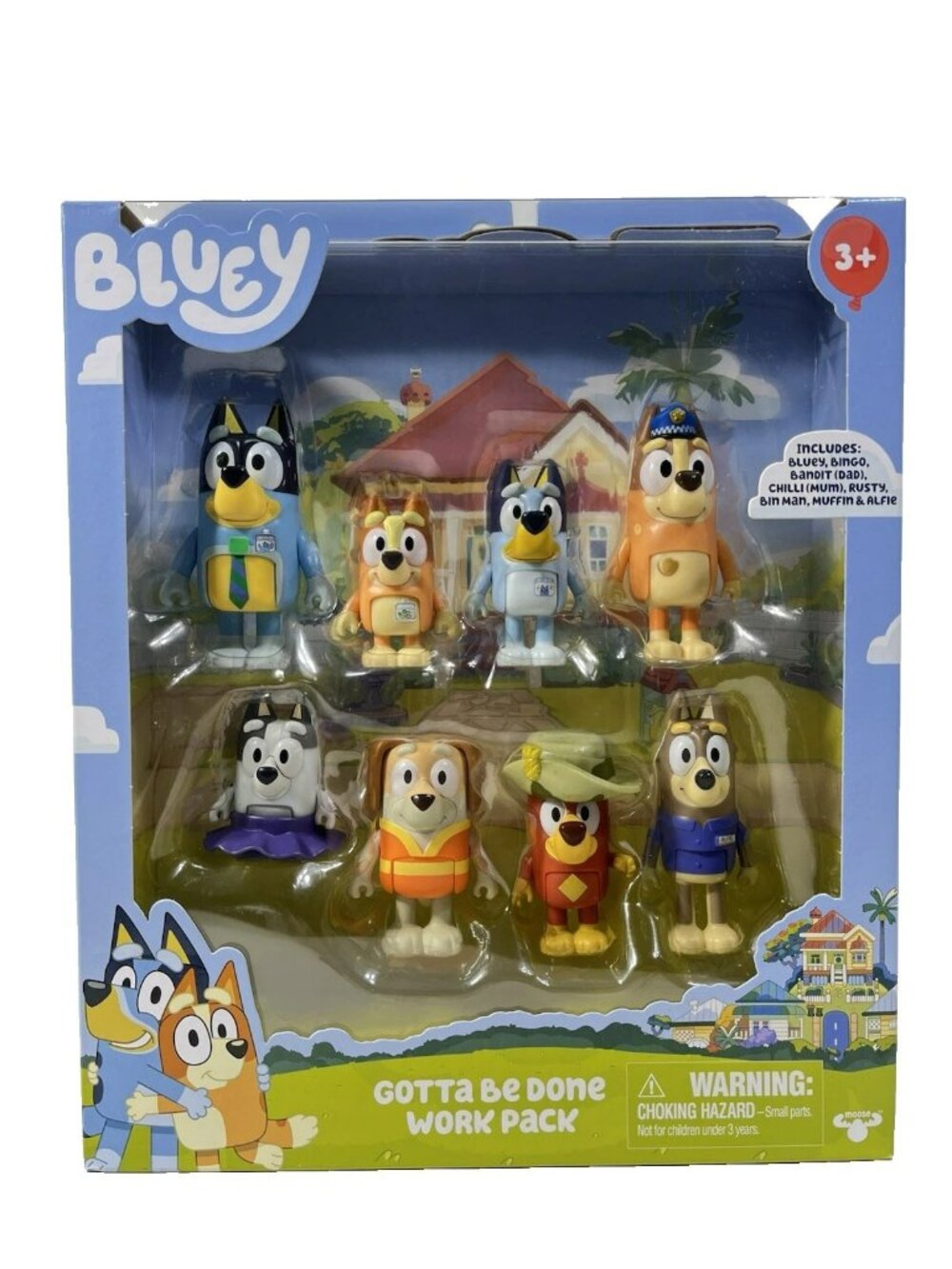 Bluey Gotta Be Done Work 2.5-3" Figure Set 8 Pieces